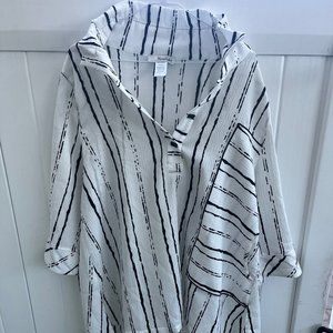 Vintage Large Moonlight V&S Fashion Design Shirt with Wired Collar Size L